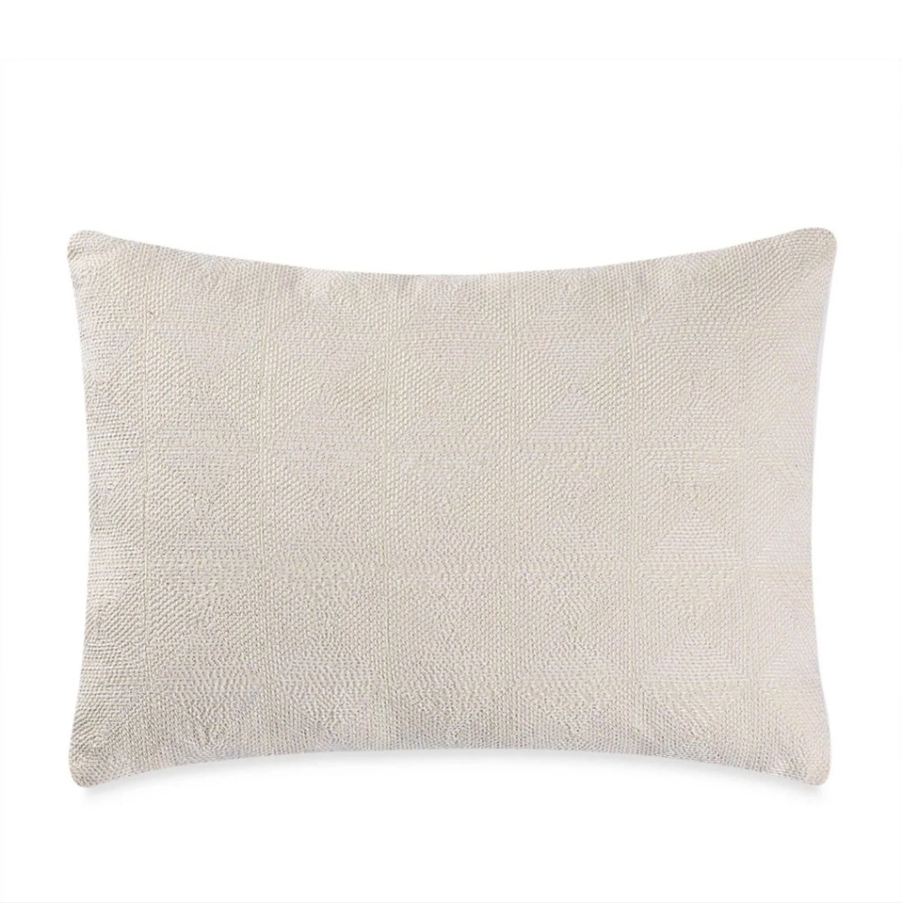 VERA WANG HOME Box Breakfast Throw Pillow FRETWORK 100% Cotton Down  12" X 16"